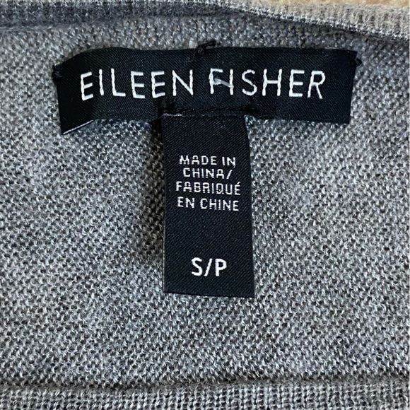 Eileen Fisher Wool Blend Long Sleeve Asymmetrical Hem Lightweight Sweater Size S - Picture 6 of 7